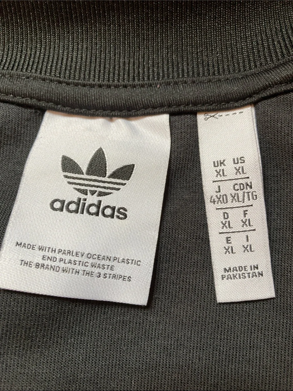 adidas Black Track Jacket with White Stripe Accents